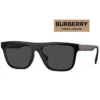 BURBERRY時尚方框太陽眼鏡 BE4402U 346487 霧黑框深灰鏡片