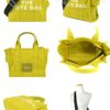 MARC JACOBS Mini TOTE 字母印花帆布兩用托特包(迷你/亮黃)：圖片 2